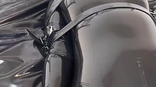 Rubber bondage with magicwand