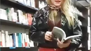 sissy goes shopping in vinyl outfit