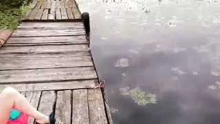 The sun, the river and me.