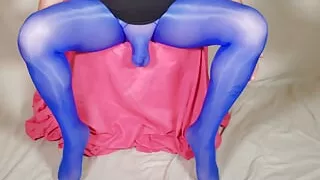 Webcam Boy Jerking off in Sexy Pantyhose with Sheath