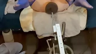 Fake boobs chastity sissy and bbc machine