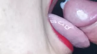 CLOSE UP: BEST Milking Mouth for a FAN DICK! Sucking COCK!