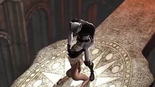 A sexy woman gets fucked hard by a demon Zepar on the altar of sacrifice