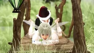 Hot sex! Horny beautiful fairy and gnome in the village