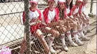 Blonde beauty rubs her pussy while kissing her hot girlfriend