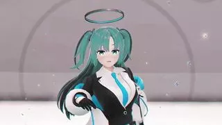 Blue Archive Yuuka Undress Dance Hentai Playboy Suit Mmd 3D Clear Blue Hair Color Edit Smixix