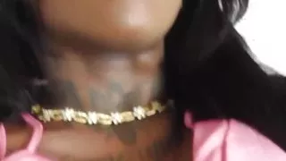 Ebony babe double dildo fucking!