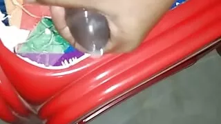 Mid Night Horny Gay Big Cock Condom Masturbation At Home Privately Part 03