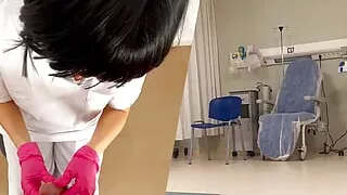 Female doctor examines my penis