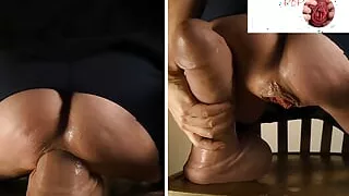 Rentman XXXL - on chair deep and rough in my ass - anal dildo fuck - Hankeys - Prolapse & Rosebud