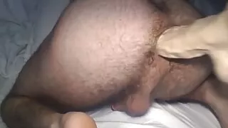 enormous Dildo fucking twink's hairy ass