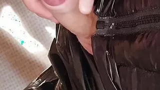 Have a wank in my PVC pants and Down Jacket