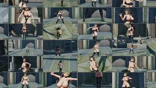 Big Tits Cat Girl Sexy Dance In Black (3D HENTAI)