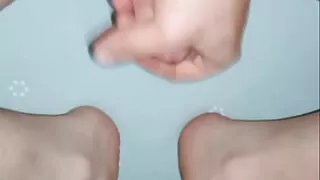 My young beautiful feet and horny spun cum