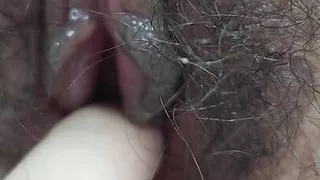 Cute Girl's Pussy Covered With Cum
