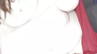 SSBBW with HUGE Belly Rides a Dildo