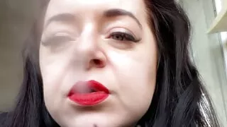 Naughty Mitress Lara smokes and vapes and touches herself