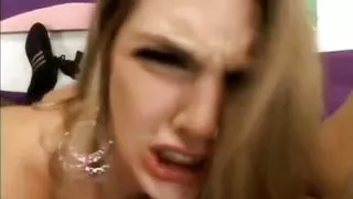 Horny gangbang whore is pussy fucked