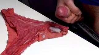 I stole my stepsister's dirty panties and secretly masturbated on them, staining them in my sperm.