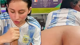 Argentine girl loses bet and has to suck a great cock