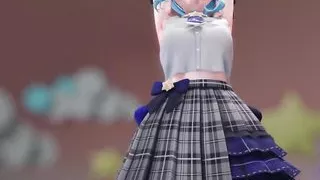 Cute Teen Dancing In Dress Showing Pussy (3D HENTAI)