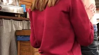 Young Girl Barista Made A Juicy Blowjob At Work In A Cafe