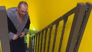 Stepdad could not resist in front of a sports twink, fucked him on the chair with cancer - 460