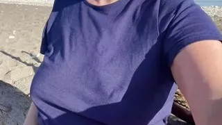 Public beach Outdoors wanted to pee, almost peed himself while I restrained him. I had to pee my hairy pee in the street.