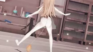 Cute Teen In White Dress Dancing (3D HENTAI)