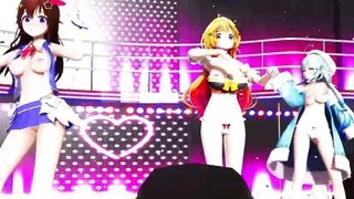 3 Teens With Big Boobs Dancing (3D HENTAI)