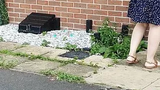 Stepmom delivers a parcel wearing no panties under her miniskirt