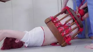 Anal pleasure for sub in ass sex toy scene