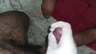 My friend doesn't have pity on me and he gives me his whole cock in my well-lubricated ass but even so it makes me feel a lot