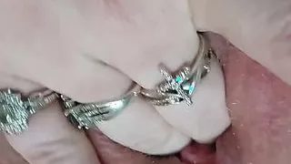double penetration  play close up pussy fuck