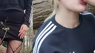 OUTDOOR Meet A Stranger in the Woods And after Blowjob I let Him Fuck me