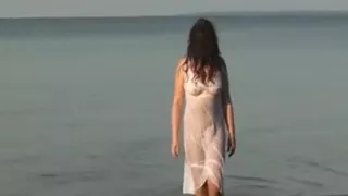 My Pantyhose Girlfriend See Through On The Beach