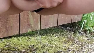 Pissing in neighbours garden after night out