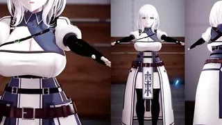 Sexy Gymnastics + Gradual Undressing + Auto Dildo (3D HENTAI)