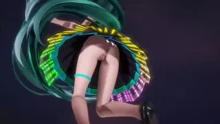 Cute Miku Dancing In Black Dress + Gradual Undressing (3D HENTAI)