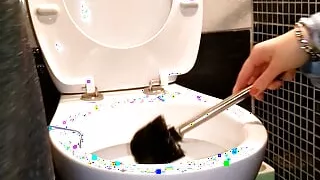 Always when I clean the toilet, that's when he has to PEE. Always...