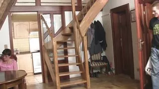 Wife catches mom jumping his cheating dick