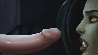 WAL 31 - Green babe smells big dick and swallow the cum in the prison