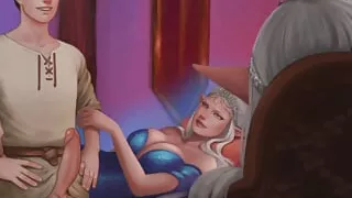 WAL 33 - Silver haired princess with big tits summoned her copy for titjob