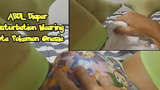 ABDL Diaper Masturbation Wearing Cute Pokemon Onesie