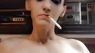 Topless Milf Smoking