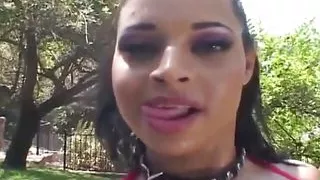 Ebony beauty prepares this cock with a stunning blowjob.