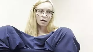 Naughty nurse pussy play horny hot blonde milf