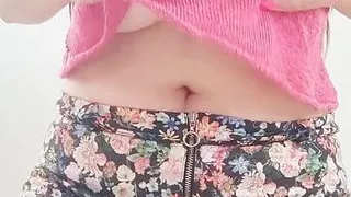 Model poses big natural boobs with moans - DepravedMinx