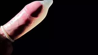 Solo Handsome Teen cumshot and pissing with condome