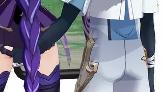 Genshin Impact - Raiden - Chikan + Buttjob (3D HENTAI)